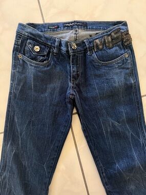 RARE Vintage Y2K MISS SIXTY Dark Ripple Wash Beaded Embellished Jeans 28